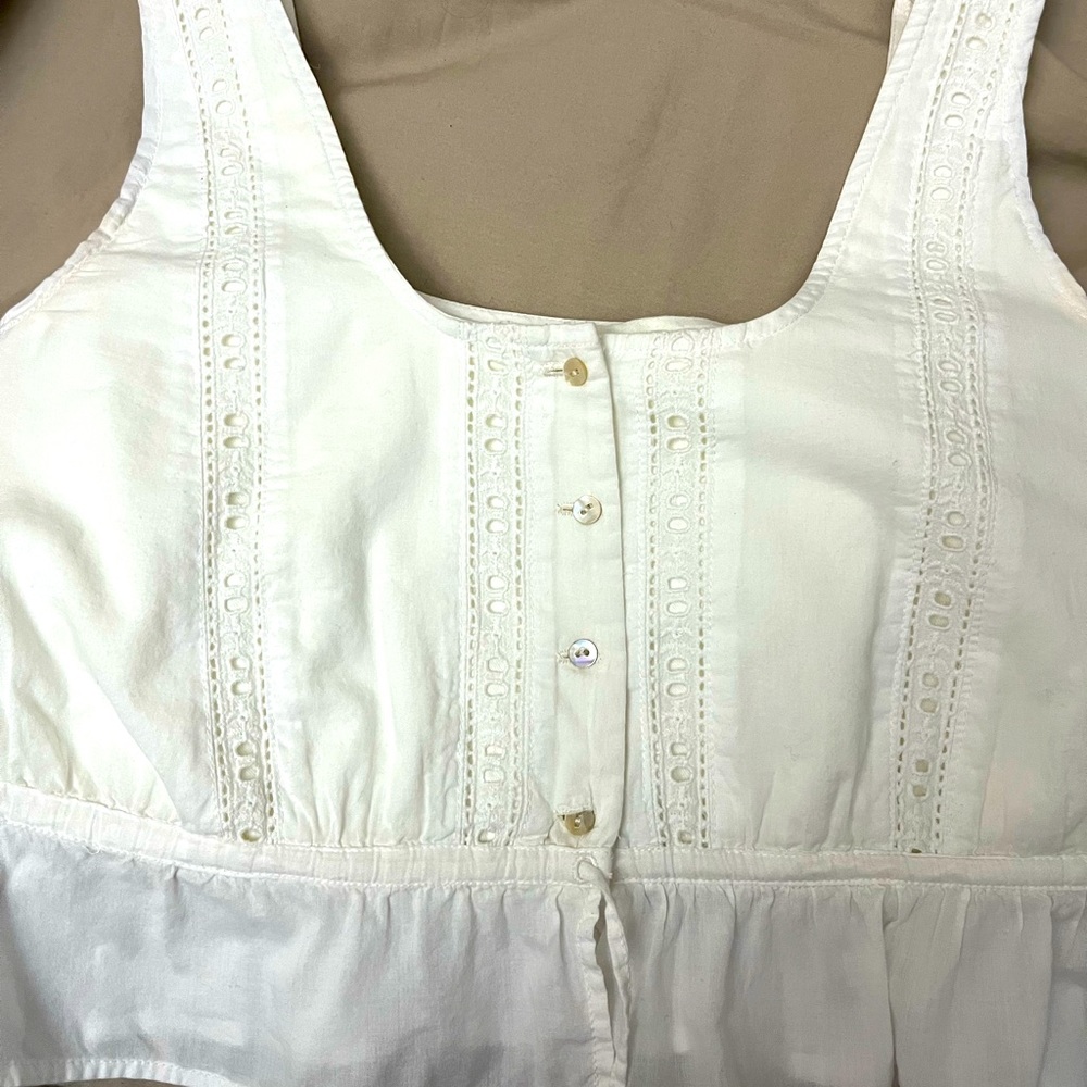 Cottage Core white button up top